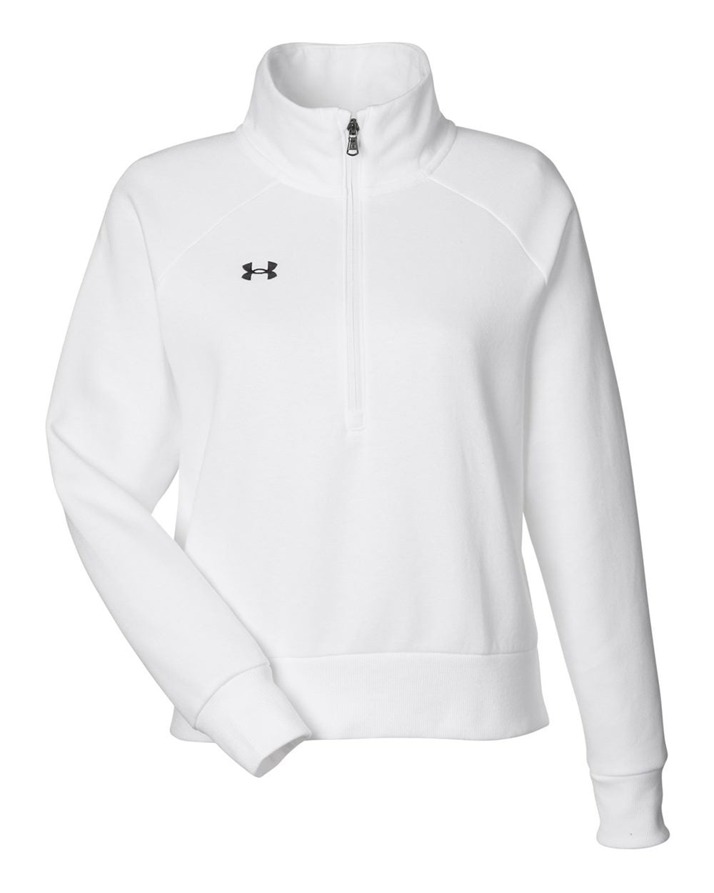Women's Rival Fleece Quarter-Zip Pullover White/ Black_3