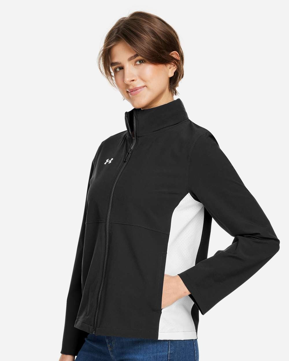 Women's Rival Stretch Jacket Black/ White/ White_1