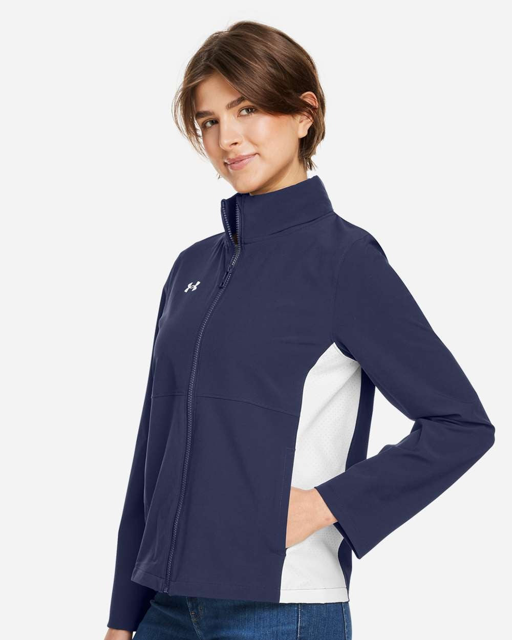 Women's Rival Stretch Jacket Midnight Navy/ White_1