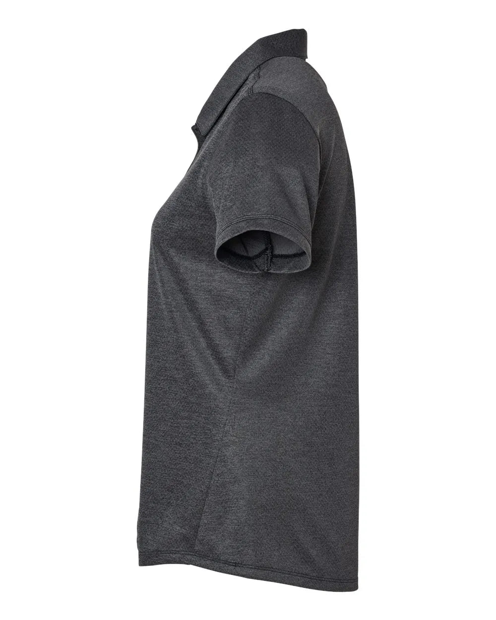 Women's Space Dyed Polo black melange_4