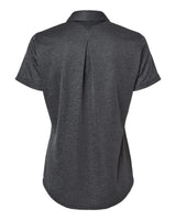 Women's Space Dyed Polo black melange_5