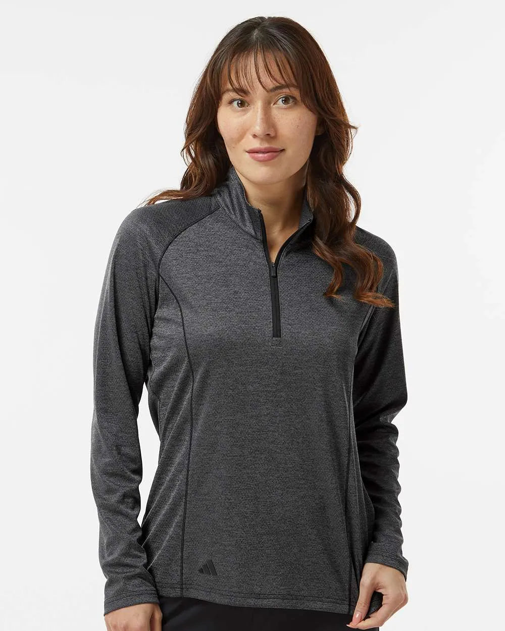 Women's Space Dyed Quarter-Zip Pullover black melange