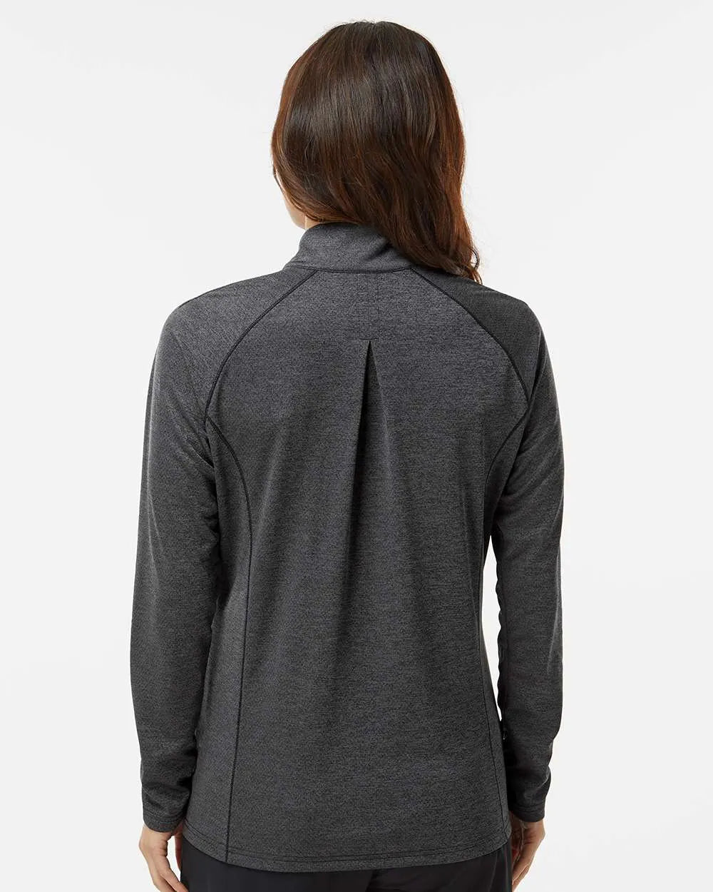 Women's Space Dyed Quarter-Zip Pullover black melange_2