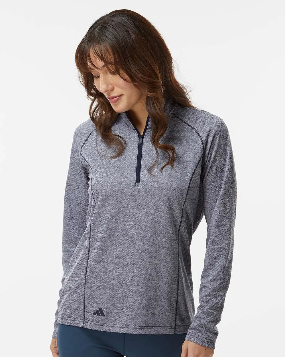 Women's Space Dyed Quarter-Zip Pullover collegiate navy melange