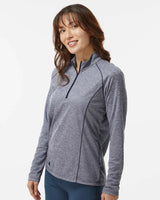 Women's Space Dyed Quarter-Zip Pullover collegiate navy melange_1