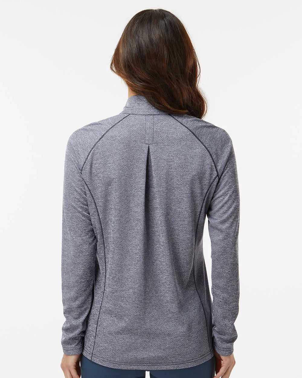 Women's Space Dyed Quarter-Zip Pullover collegiate navy melange_2