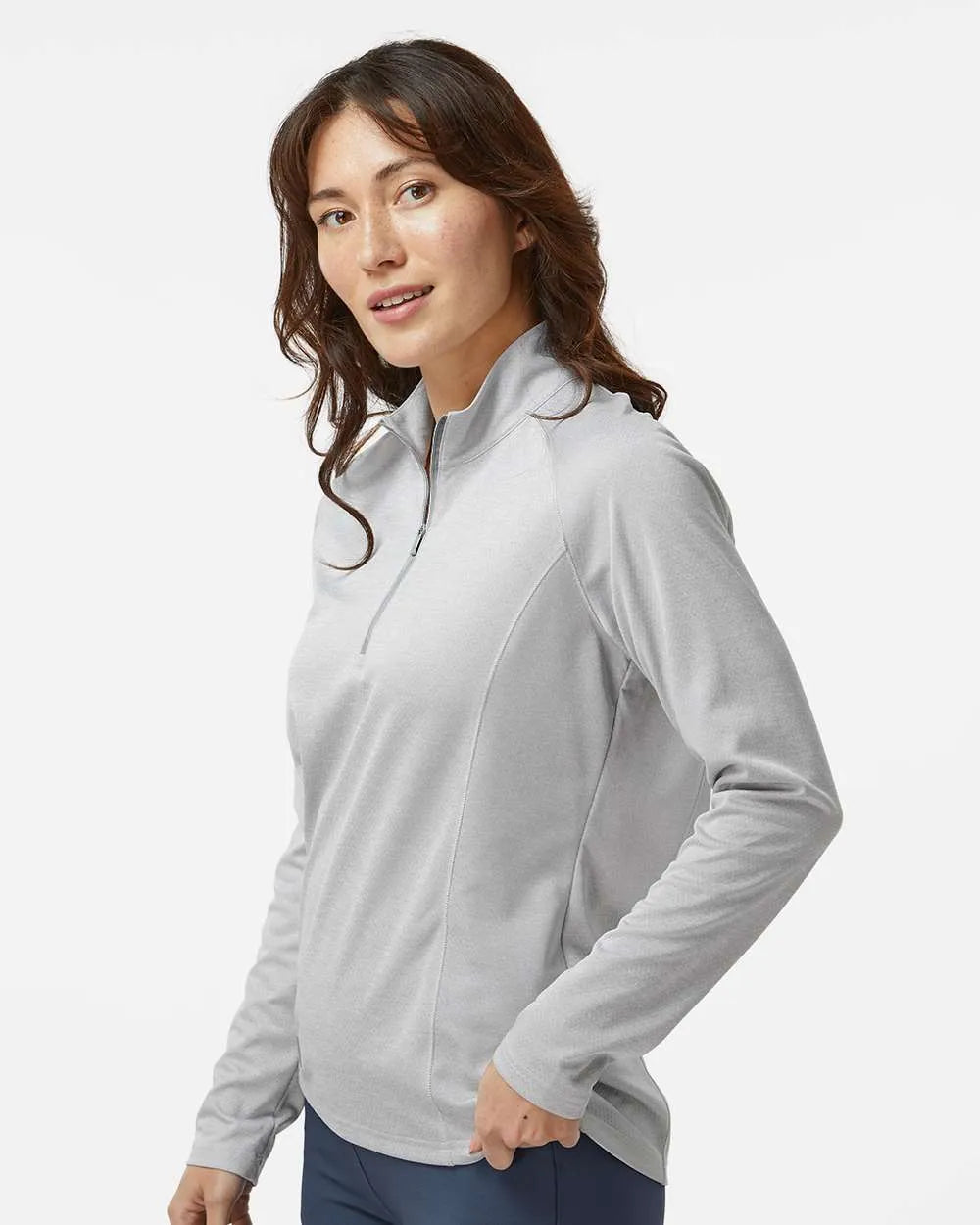 Women's Space Dyed Quarter-Zip Pullover grey one heather_1