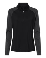 Women's Stripe Block Quarter-Zip Pullover black_3