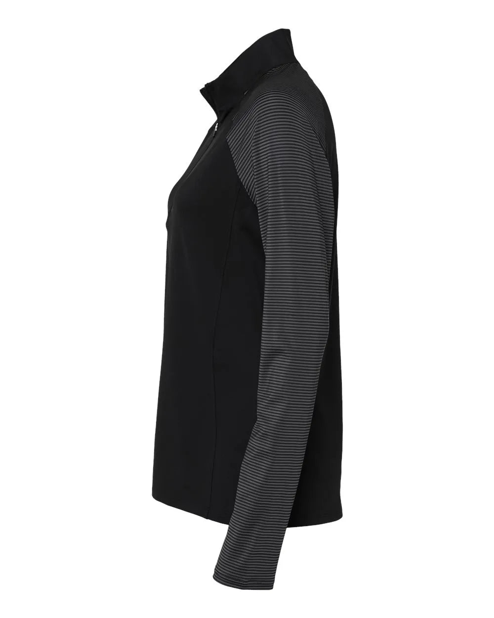 Women's Stripe Block Quarter-Zip Pullover black_4