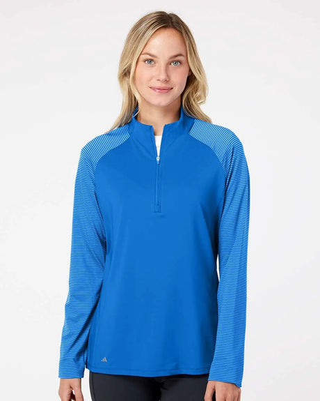 Women's Stripe Block Quarter-Zip Pullover glory blue
