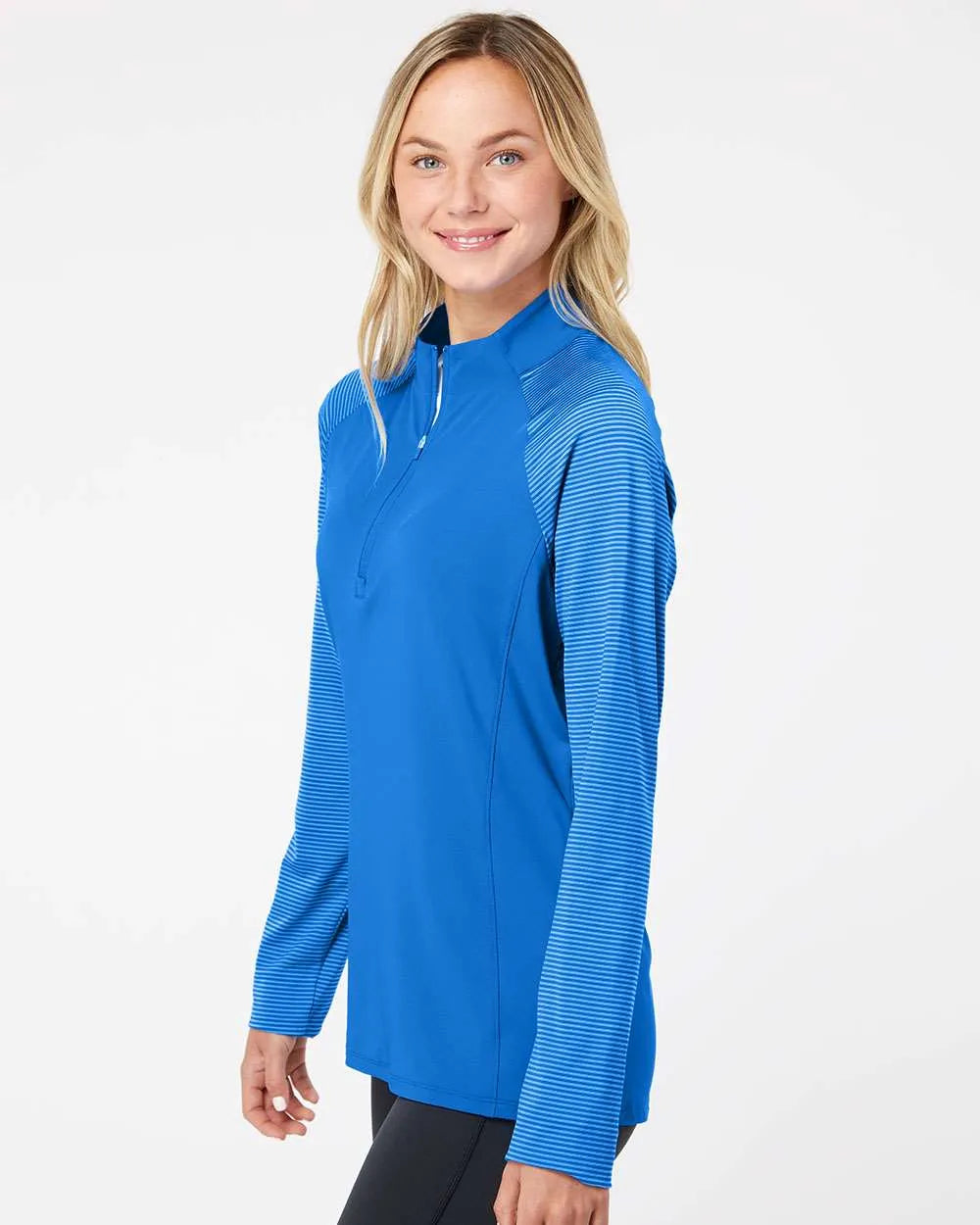Women's Stripe Block Quarter-Zip Pullover glory blue_1