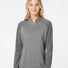 Women's Stripe Block Quarter-Zip Pullover grey three