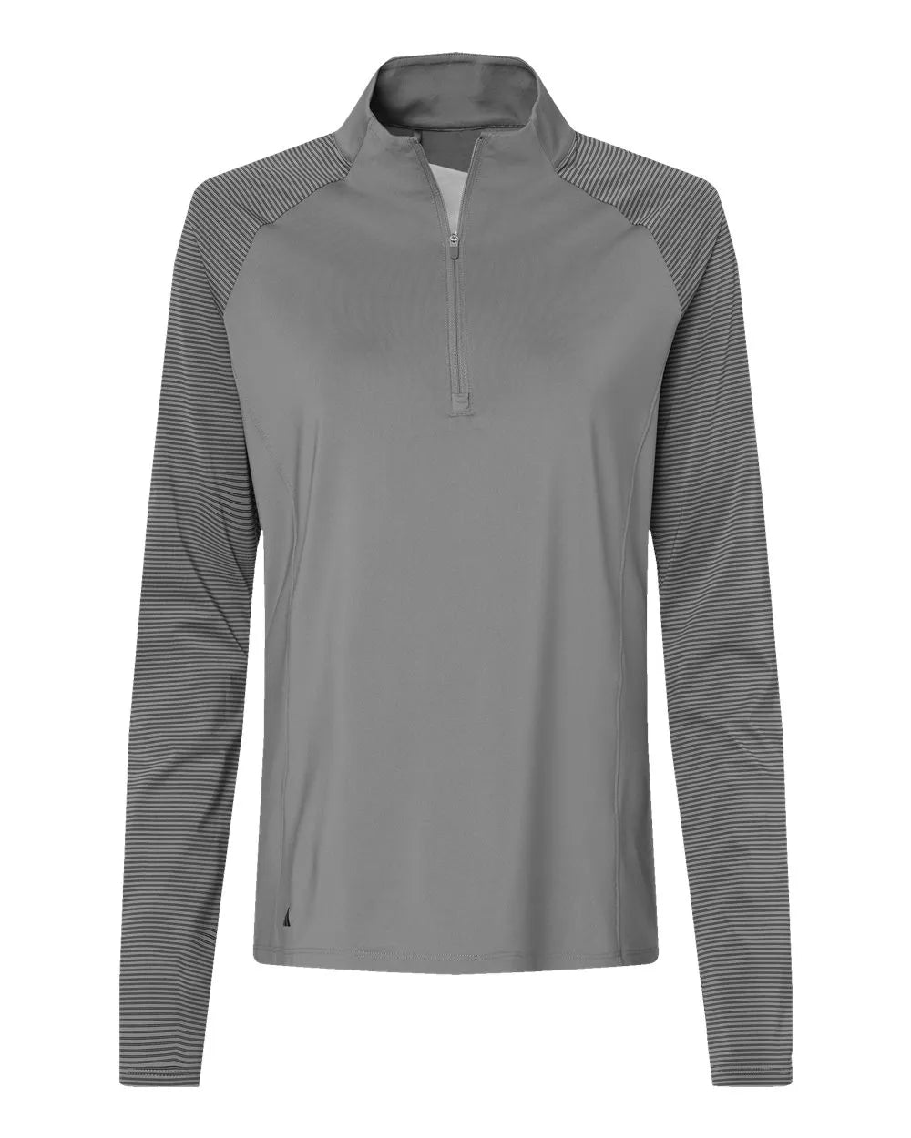 Women's Stripe Block Quarter-Zip Pullover grey three_3