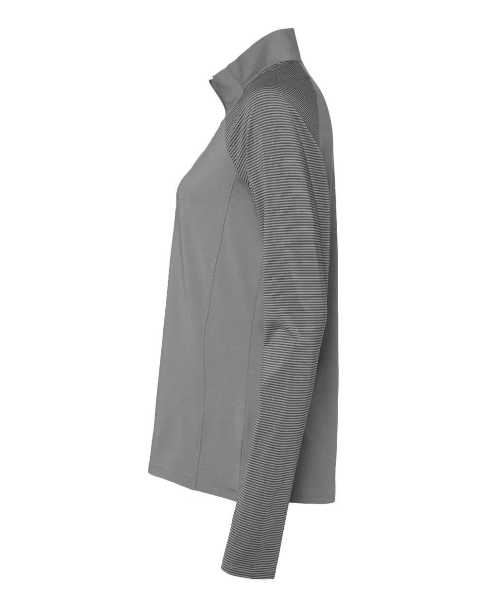 Women's Stripe Block Quarter-Zip Pullover grey three_4