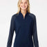 Women's Stripe Block Quarter-Zip Pullover team navy blue