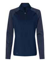 Women's Stripe Block Quarter-Zip Pullover team navy blue_3