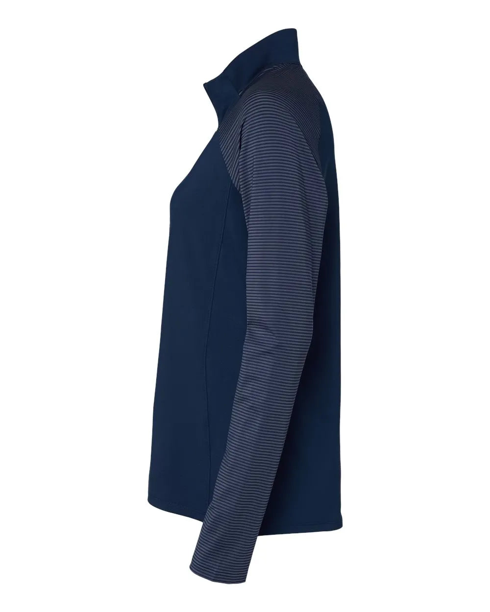 Women's Stripe Block Quarter-Zip Pullover team navy blue_4