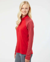 Women's Stripe Block Quarter-Zip Pullover team power red_1