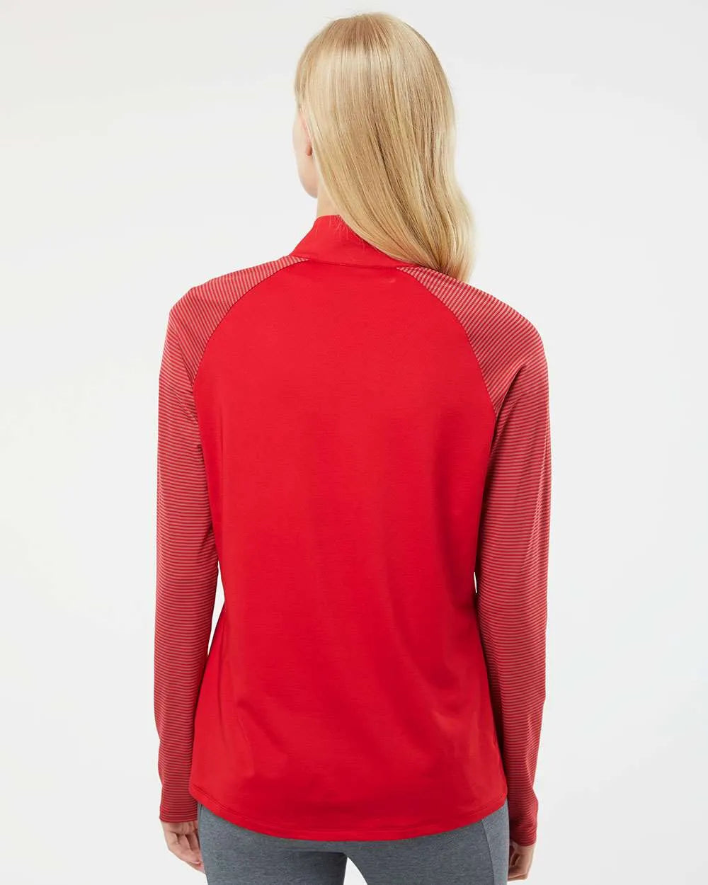 Women's Stripe Block Quarter-Zip Pullover team power red_2