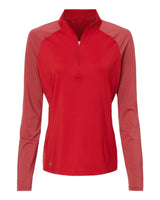 Women's Stripe Block Quarter-Zip Pullover team power red_3