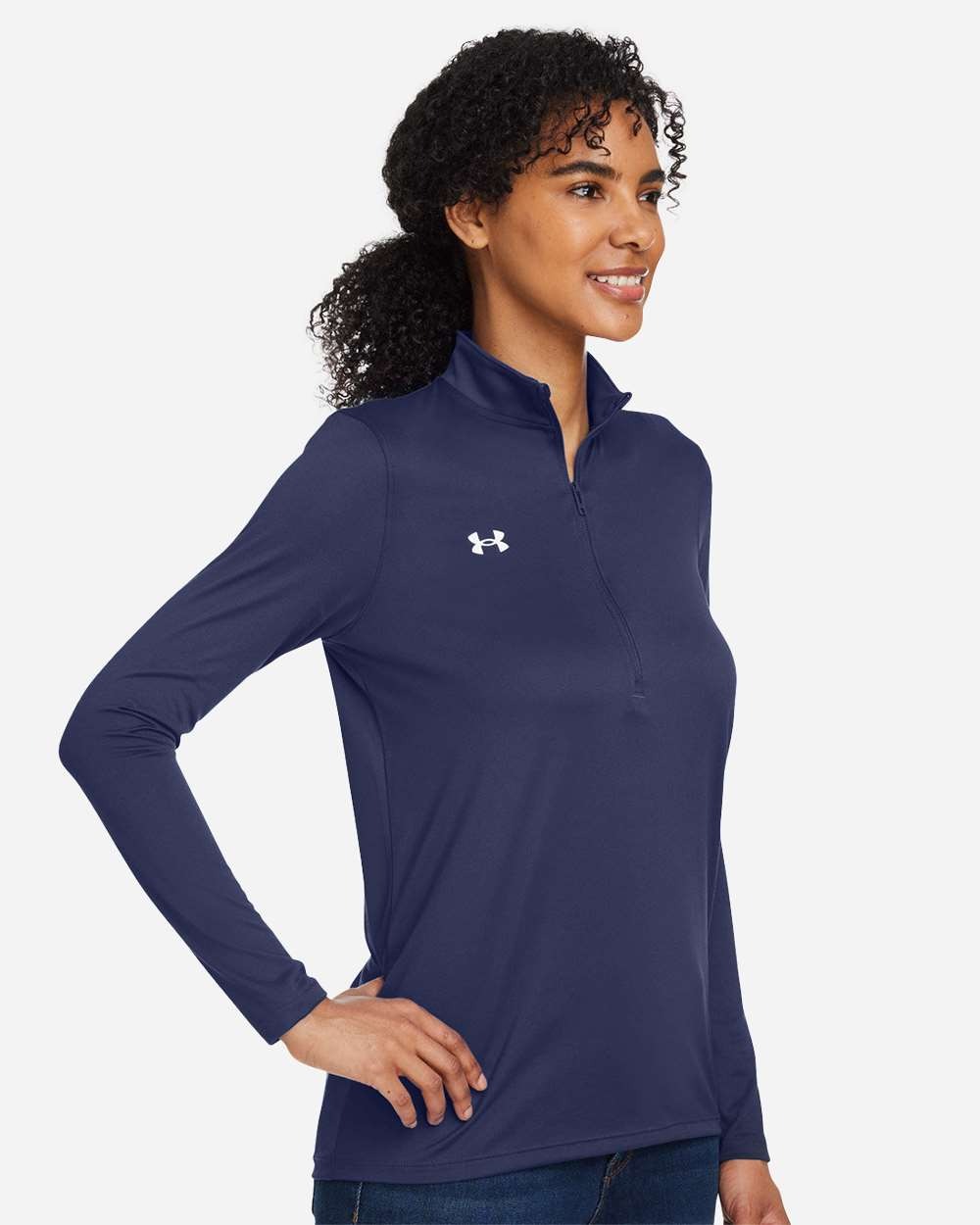 Women's Team Tech™ Half-Zip Pullover Midnight Navy/ White_1