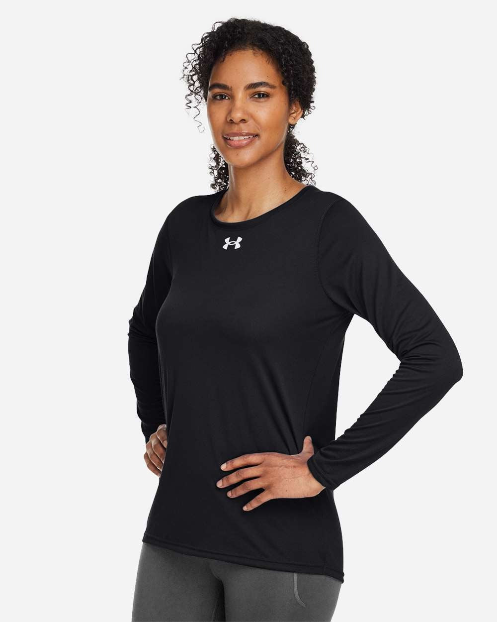 Women's Team Tech™ Long Sleeve T-Shirt Black/ White_1