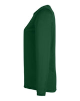 Women's Team Tech™ Long Sleeve T-Shirt Forest Green/ White_4