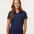 Women's Textured Stripe Polo dark blue