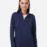 Women's Textured Stripe Quarter-Zip Pullover Dark Blue