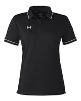 Women's Tipped Teams Performance Polo Black/ White_3