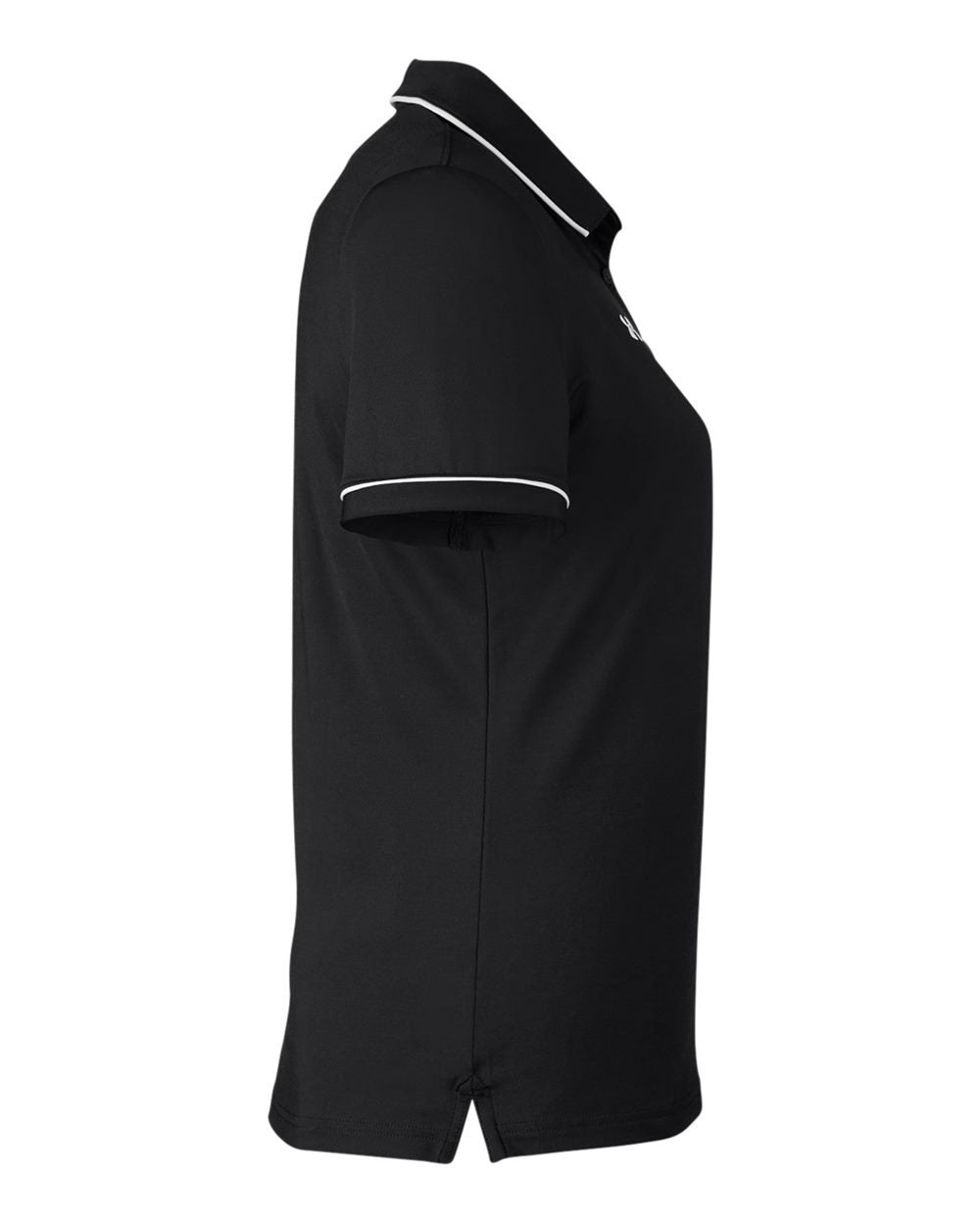 Women's Tipped Teams Performance Polo Black/ White_4