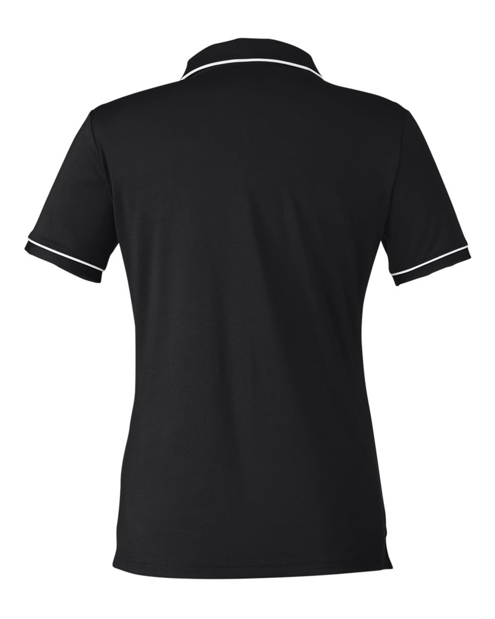 Women's Tipped Teams Performance Polo Black/ White_5