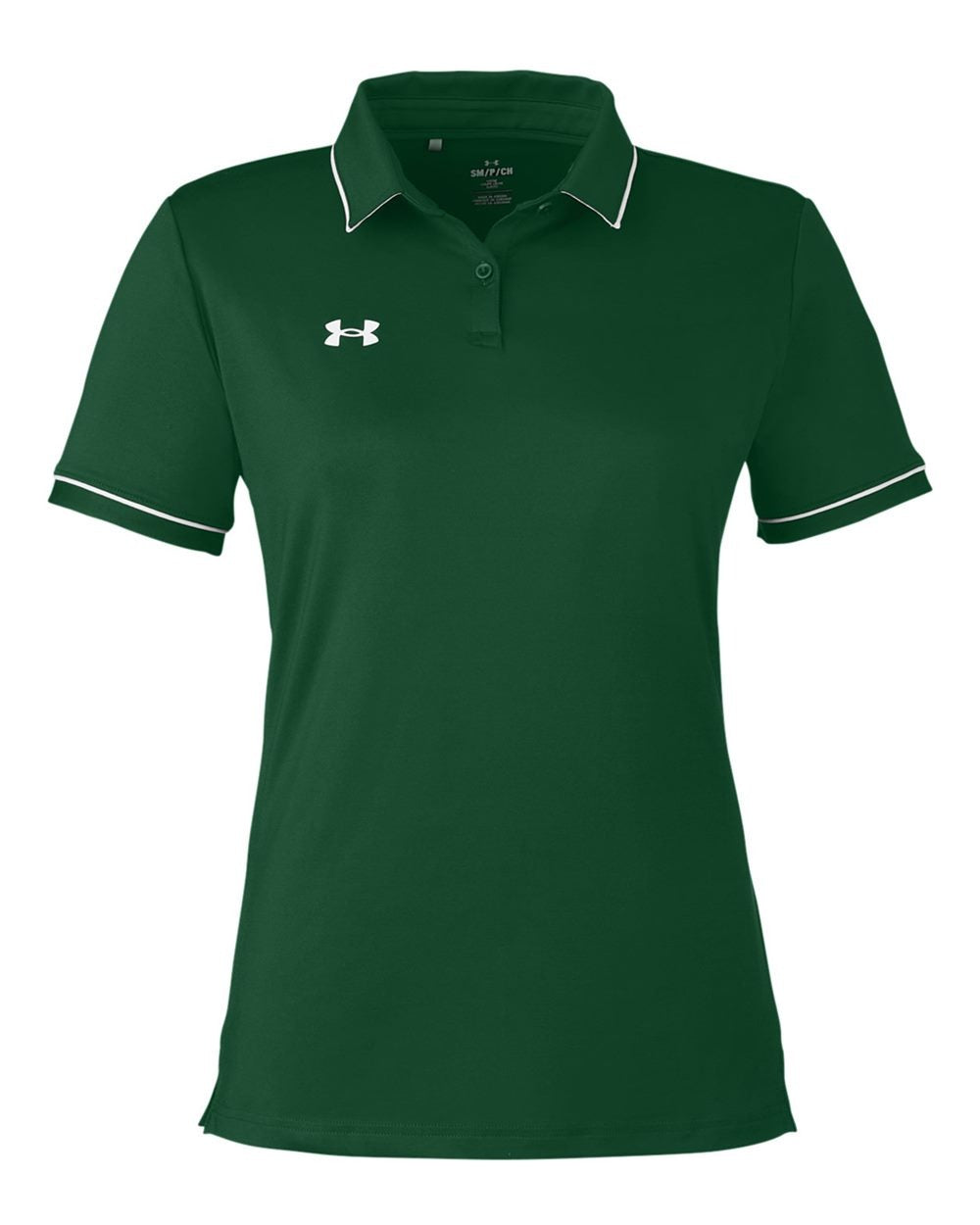 Women's Tipped Teams Performance Polo Forest Green/ White_3