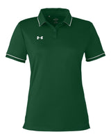 Women's Tipped Teams Performance Polo Forest Green/ White_3