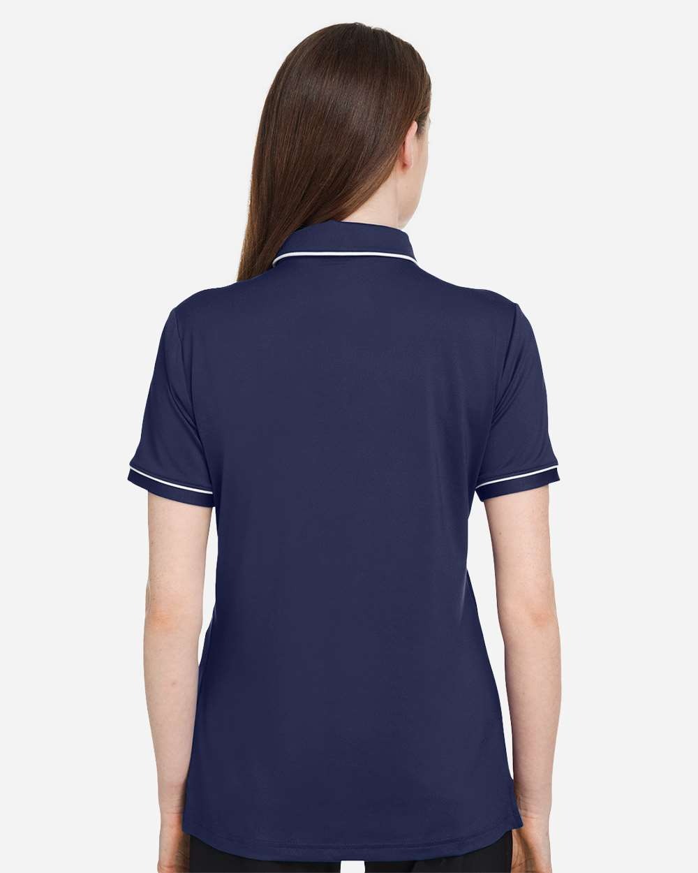 Women's Tipped Teams Performance Polo Midnight Navy/ White_2