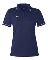 Women's Tipped Teams Performance Polo Midnight Navy/ White_3