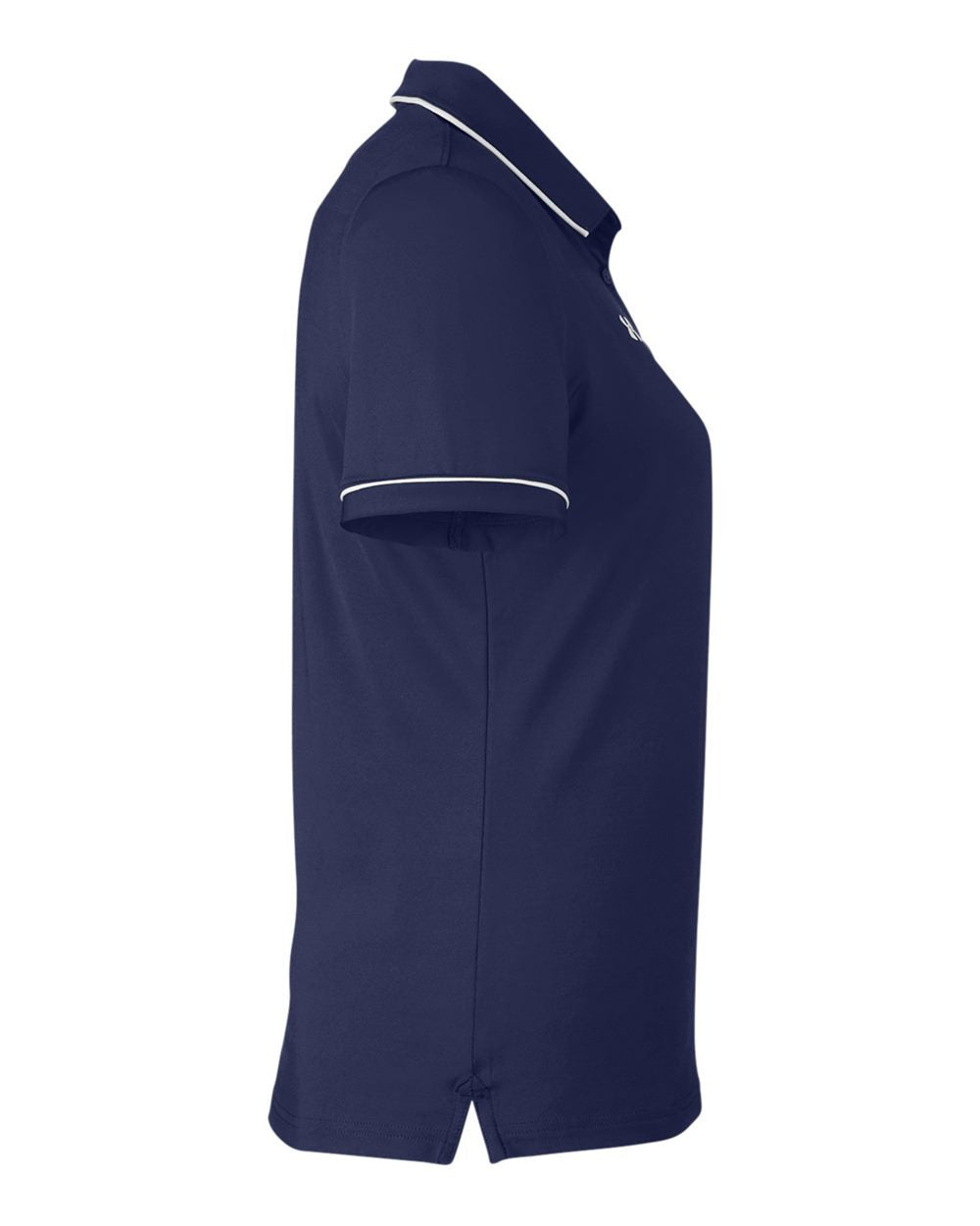 Women's Tipped Teams Performance Polo Midnight Navy/ White_4