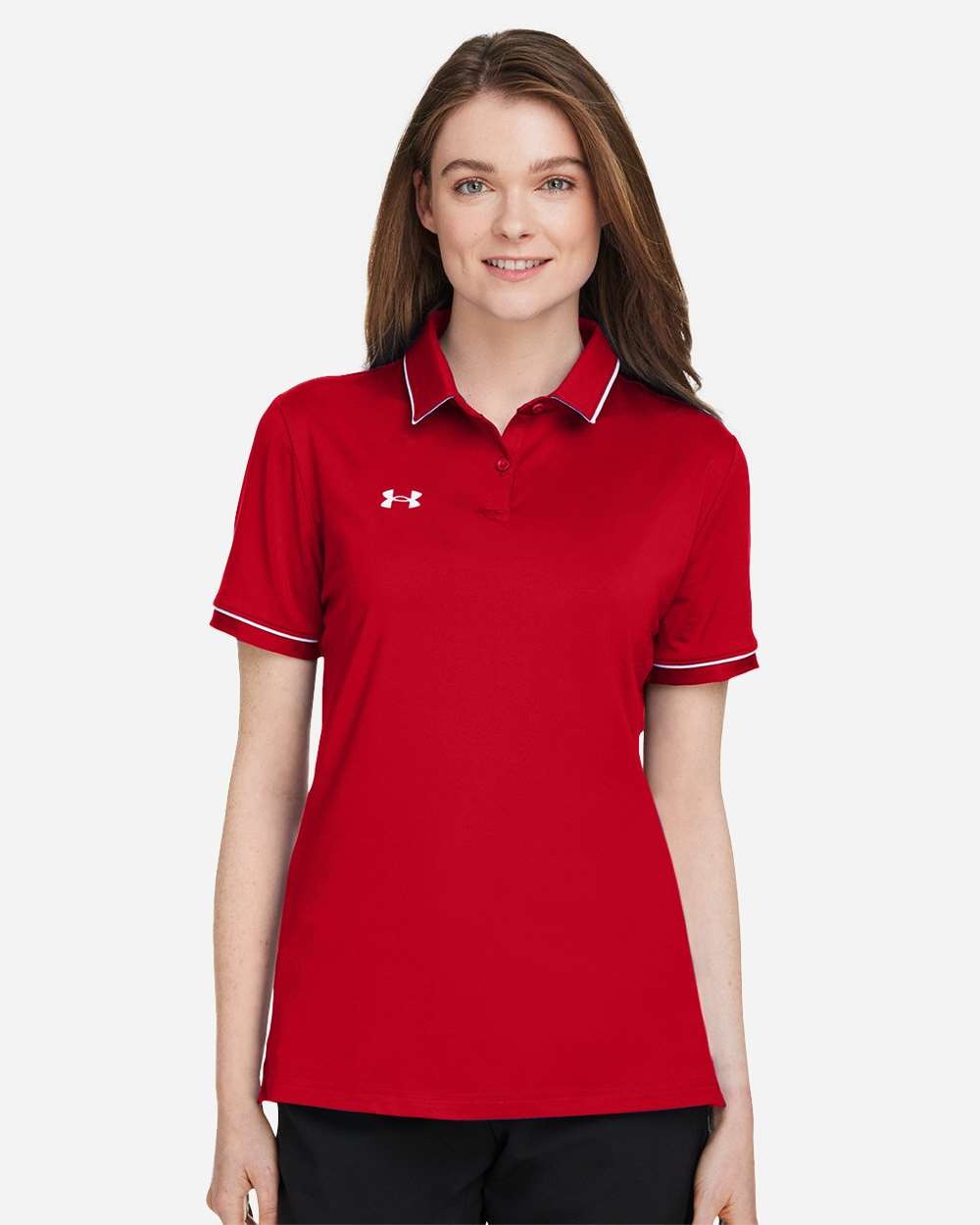 Women's Tipped Teams Performance Polo Red/ White