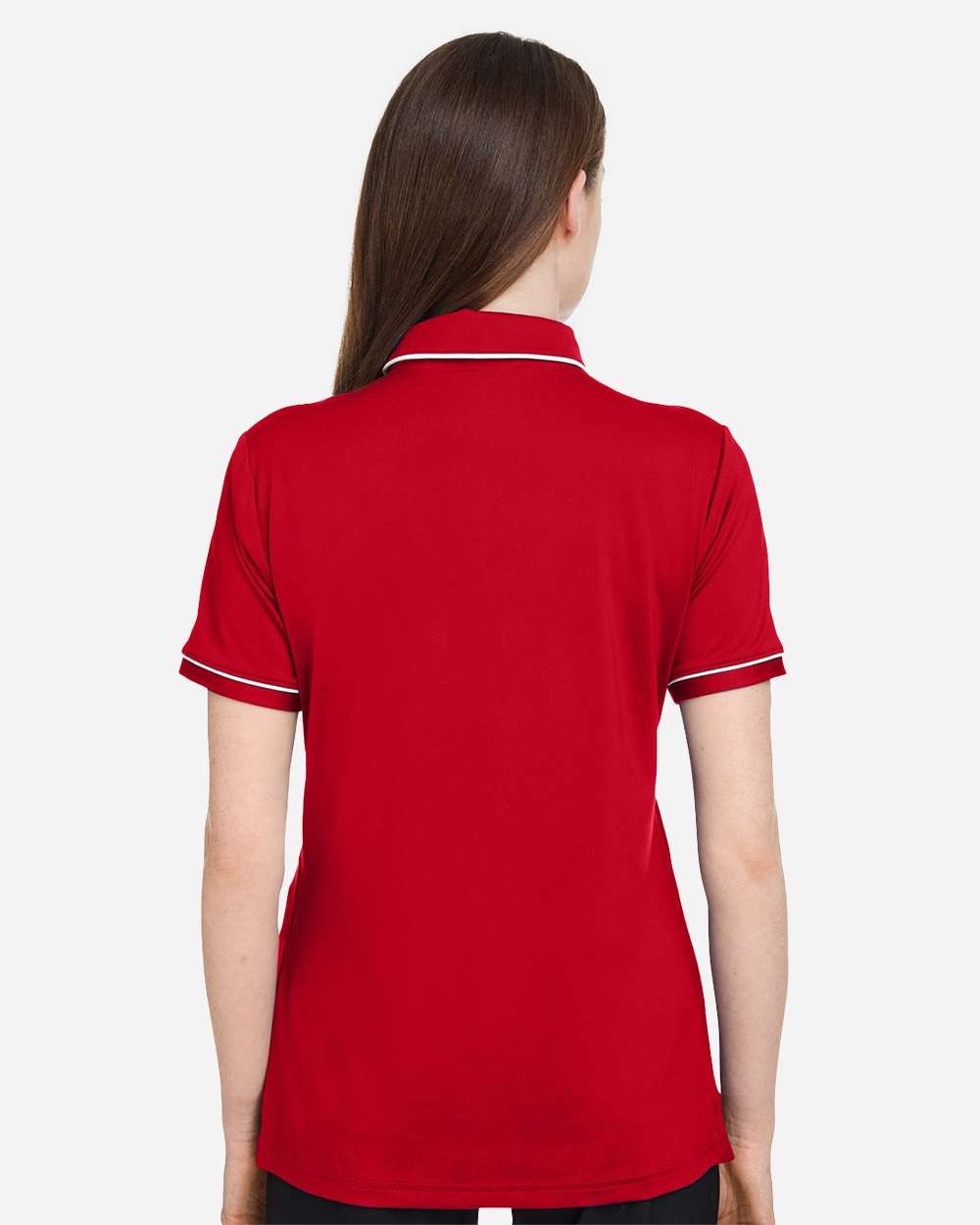 Women's Tipped Teams Performance Polo Red/ White_2