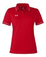 Women's Tipped Teams Performance Polo Red/ White_3