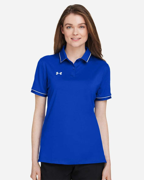 Women's Tipped Teams Performance Polo Royal/ White