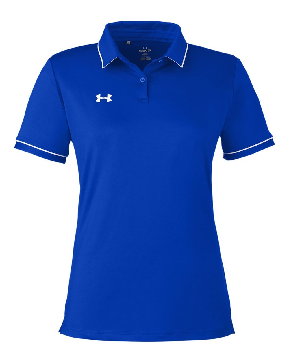 Women's Tipped Teams Performance Polo Royal/ White_3