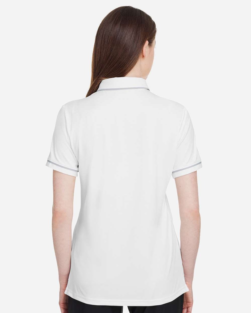 Women's Tipped Teams Performance Polo White/ Mod Grey_2
