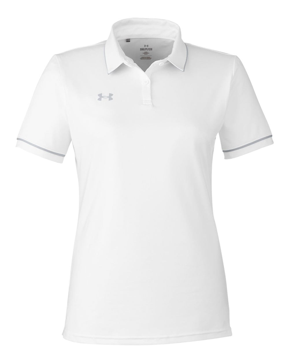 Women's Tipped Teams Performance Polo White/ Mod Grey_3