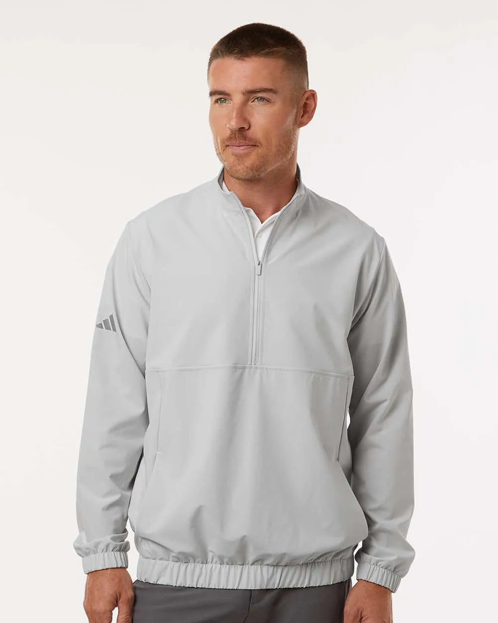 Woven Half-Zip Pullover Grey One_1