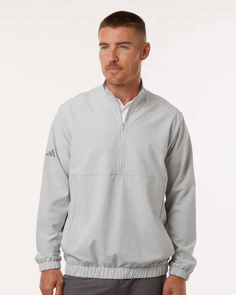 Woven Half-Zip Pullover Grey One_1