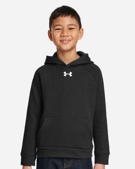 Youth Rival Fleece Hooded Sweatshirt Black/ White