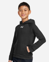 Youth Rival Fleece Hooded Sweatshirt Black/ White_1