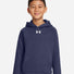 Youth Rival Fleece Hooded Sweatshirt Midnight Navy/ White