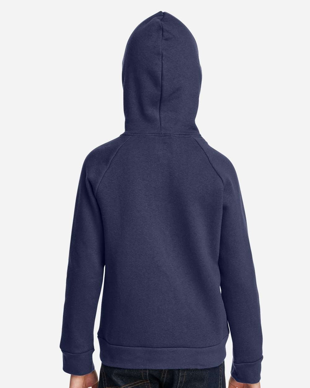 Youth Rival Fleece Hooded Sweatshirt Midnight Navy/ White_2